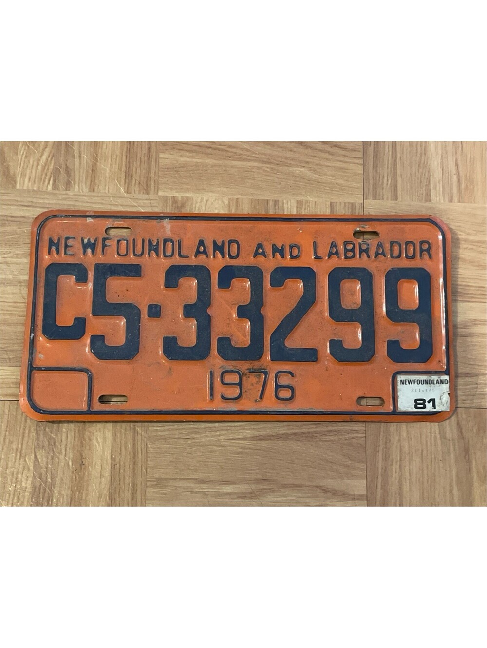 Newfoundland License Plate Labrador Canada Truck C5 33299 1981 Sticker 1976 Tag